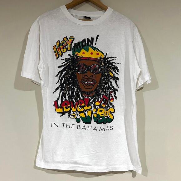 Vintage Hey Mon Rasta Bahamas Tee Shirt - Picture 1 of 5